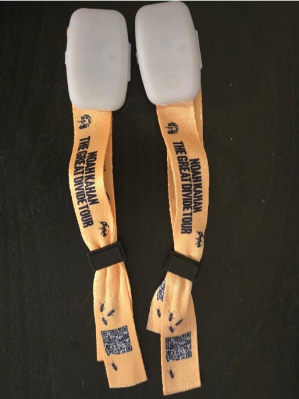 Noah Kahan The Great Divide Tour 2026 yellow wristband concert souvenir bracelet